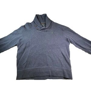 Polo Ralph Lauren Shawl Collar Sweater Pullover Navy Blue Size M